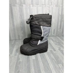 LL Bean Northwoods Snow Boots Black Silver Toddler Kids Size 10